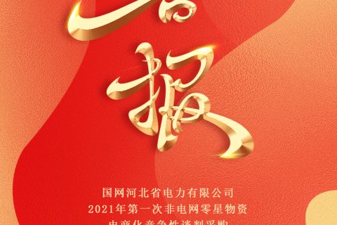 热烈祝贺凯时娱乐中标国网河北省电力有限公司2021年第一次非电网零星物资电商化竞争性谈判采购